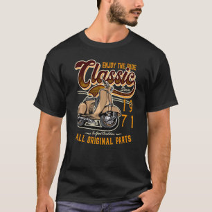 Camiseta Cavaleiro Clássico do Patinete de Motor Aniversári
