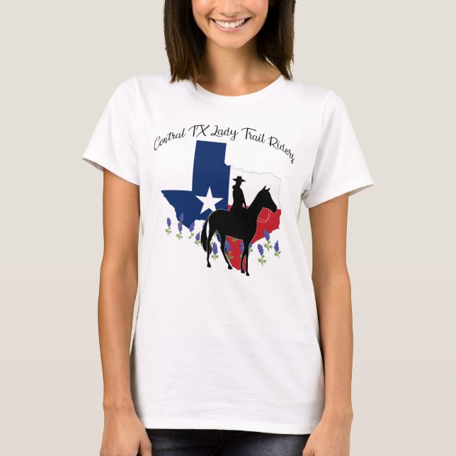 Camiseta Cavaleiro com chapéu e Bluebonnets T Shirt (Frente)
