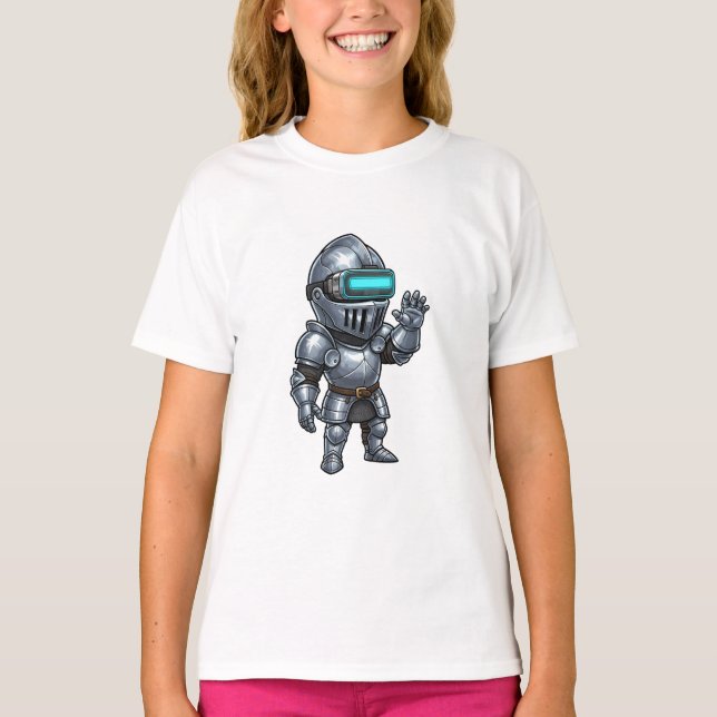 Camiseta Cavaleiro Cyberpunk VR Chibi Kids (Frente)