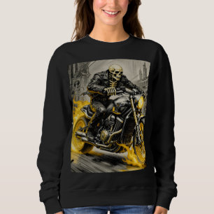 Camiseta Cavaleiro da Caveira em Bicicleta Flamejante