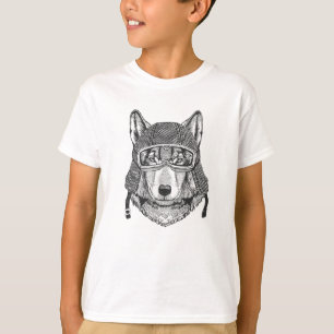 Camiseta Cavaleiro da motocicleta do cão do lobo