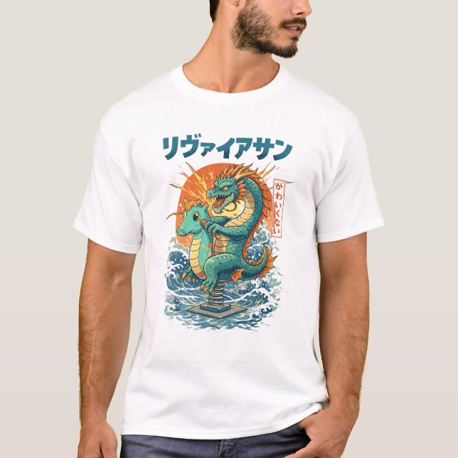 Camiseta Cavaleiro da Primavera Dragão Fofo Design Engraçad (Frente)