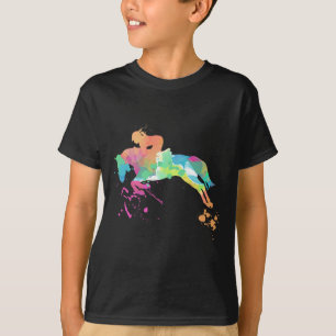 Camiseta Cavaleiro-De-Cavalo Na Corrida De Cavalo-De-Água