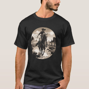 Camiseta Cavaleiro de Cavalo Ocidental Rodeio Deserto Ranch