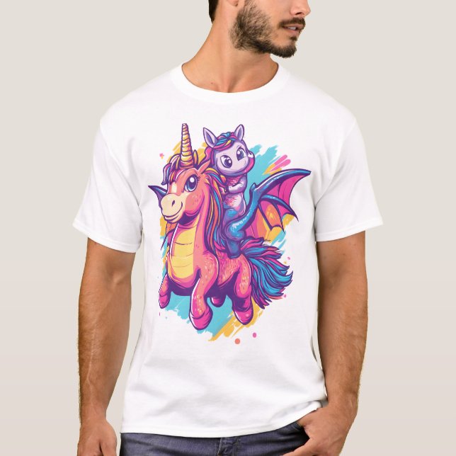 Camiseta Cavaleiro de Dragão Unicórnio (1) (Frente)