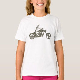 Camiseta Cavaleiro de esqueleto do motociclista/bicicleta: