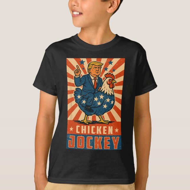 Camiseta Cavaleiro de Frango Trump Meme Engraçado  (Frente)