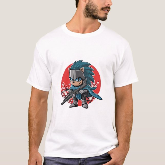 Camiseta Cavaleiro de Hedgehog (2) (Frente)