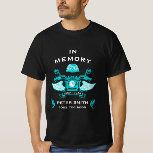 Camiseta Cavaleiro de Moto Preta Funeral Em Memória