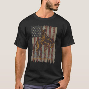 Camiseta Cavaleiro de Rodeio Patriótico Bandeira Americana 