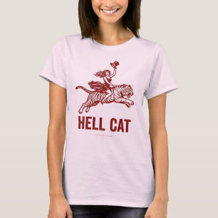 Camiseta Cavaleiro de Tigre Vintage Inferno Gato Gráfico Re
