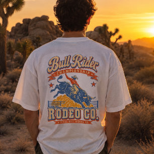 Camiseta Cavaleiro de Touro Vintage Rodeio Co Gráfico Weste