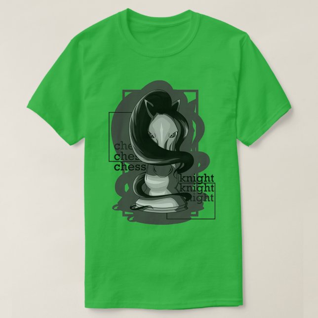 Camiseta Cavaleiro de xadrez como peça de xadrez (Frente do Design)