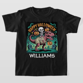 Camiseta Cavaleiro Dino Assustador – Esqueleto no T-Rex de