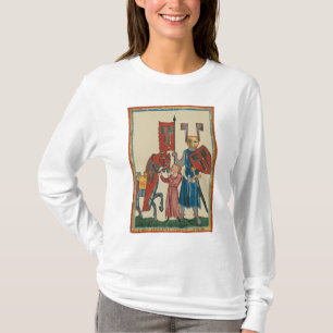 Camiseta Cavaleiro e Esquadrão, Arte Medieval do Século 14