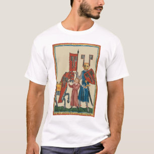 Camiseta Cavaleiro e Esquadrão, Arte Medieval do Século 14