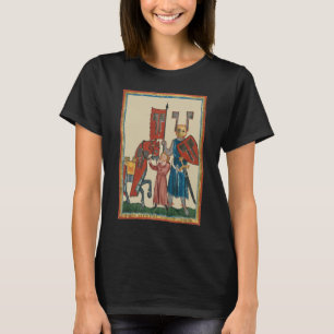 Camiseta Cavaleiro e Esquadrão, Arte Medieval do Século 14