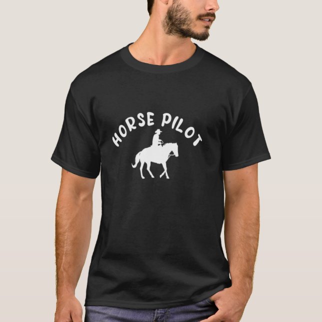 Camiseta Cavaleiro Engraçado Amante de Cavalos Cavalgada (Frente)