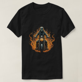 Camiseta Cavaleiro escuro/piloto de motocicleta esquelético