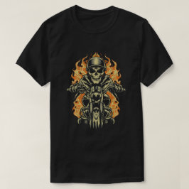 Camiseta Cavaleiro escuro/piloto de motocicleta esquelético