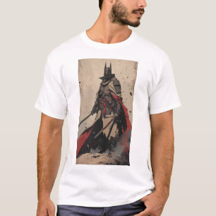 Camiseta Cavaleiro Escuro Samurai Ninja Posto com Katana T-