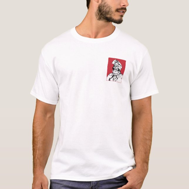 Camiseta Cavaleiro Esqueleto Estoico – Resistência (Frente)