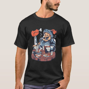Camiseta Cavaleiro Faminto Engraçado - Cruzador Medieval Re