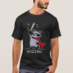 Camiseta Cavaleiro Guaxinim Huzzah Citação Meme Espada Dive