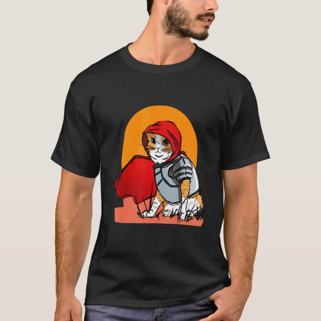 Camiseta Cavaleiro Herói Miado do Gato (Frente)