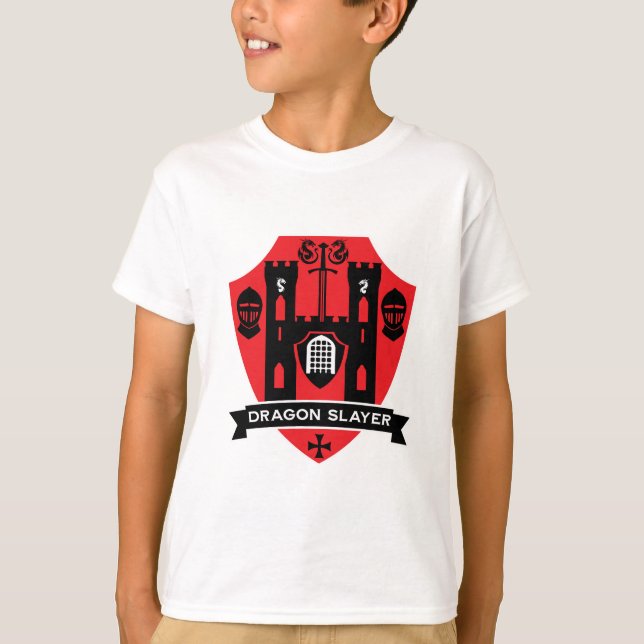Camiseta Cavaleiro Inglês Medieval Dragão (Frente)