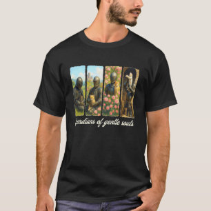 Camiseta Cavaleiro Medieval Amante de Gatos Guardiões de Um
