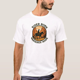 Camiseta Cavaleiro Nato Viajante Feito Design Ocidental