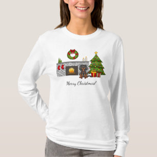 Camiseta Cavaleiro Negro E Tan Na Sala De Natal Festiva