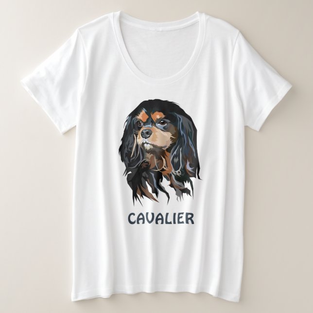 Camiseta Cavaleiro Personalizado King Charles Spaniel (Frente do Design)