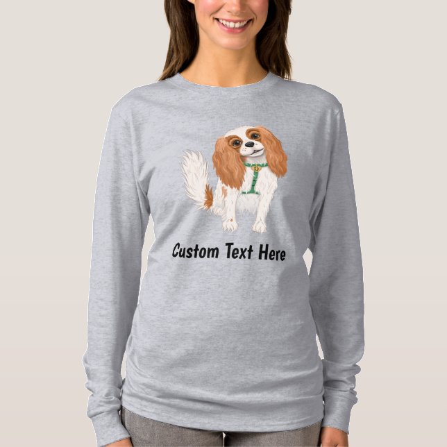 Camiseta Cavaleiro Personalizado King Charles Spaniel  (Frente)