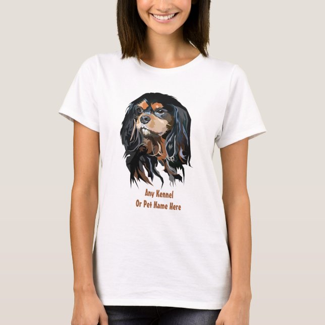 Camiseta Cavaleiro Personalizado Rei Charles Spaniel (Frente)