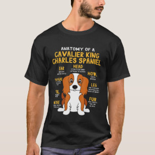 Camiseta Cavaleiro Rei Charles Spaniel Anatomy Engraçado Co