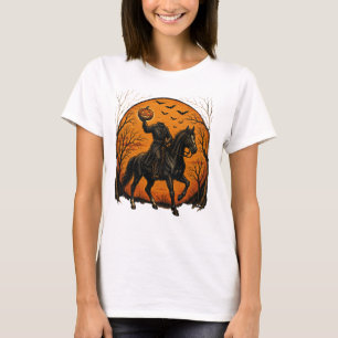 Camiseta Cavaleiro Sem Cabeça No Abóbora De Halloween