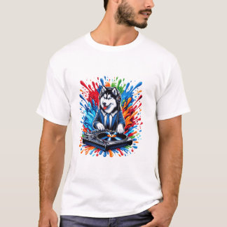 Camiseta Cavaleiro Siberian Husky DJ Cachorro