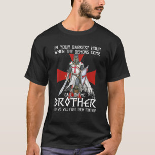 Camiseta Cavaleiro Templário Chamou-Me Irmão Para Lutar