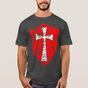 Camiseta Cavaleiro Templário Cruzador Distante Cruz Vermelh