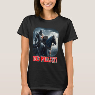 Camiseta Cavaleiro Templário Deus Quer Isso no Capacete Pla