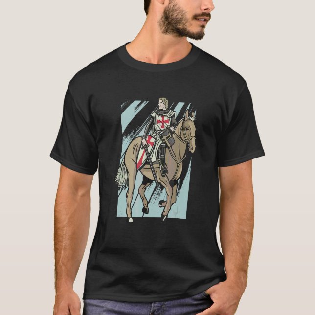 Camiseta Cavaleiro Templário Lutador de Cavalos (Frente)