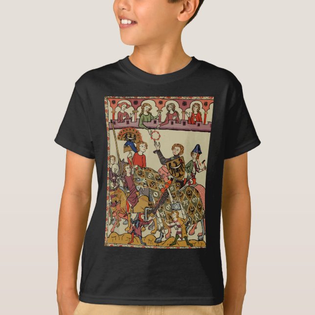 Camiseta Cavaleiro Vitorioso, Arte Medieval do Século 14 (Frente)