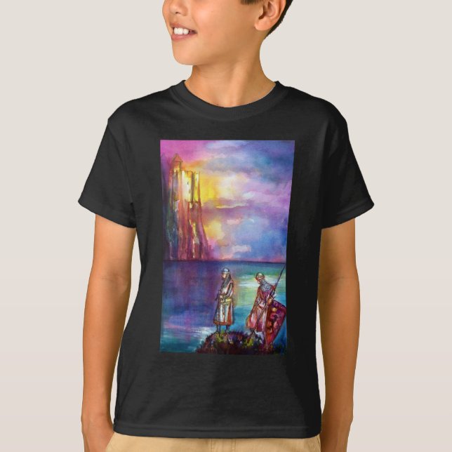 Camiseta Cavaleiros medievais PENDRAGON,Lago Sunset,Fantasi (Frente)