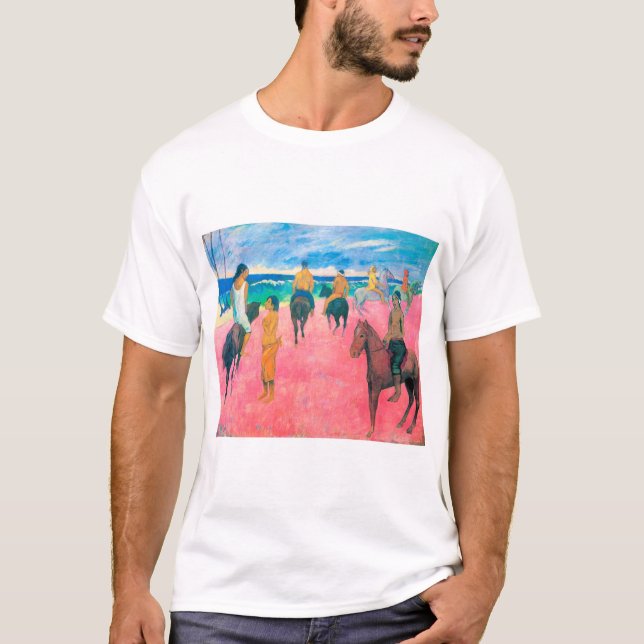 Camiseta Cavaleiros na praia, Gauguin (Frente)
