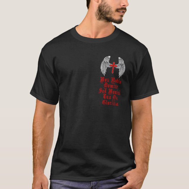 Camiseta Cavaleiros Templários Código Moral. 2 Design later (Frente)