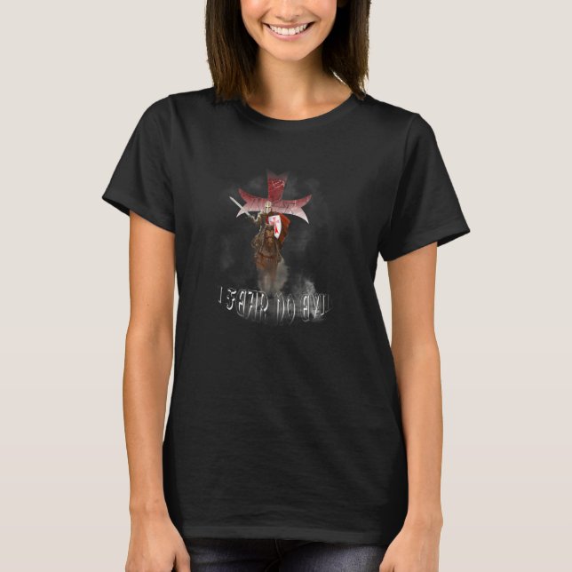 Camiseta Cavaleiros Templários Crusader Cross Ring Order I  (Frente)