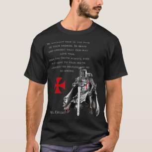 Camiseta Cavaleiros Templários Juramento Religioso Cristão