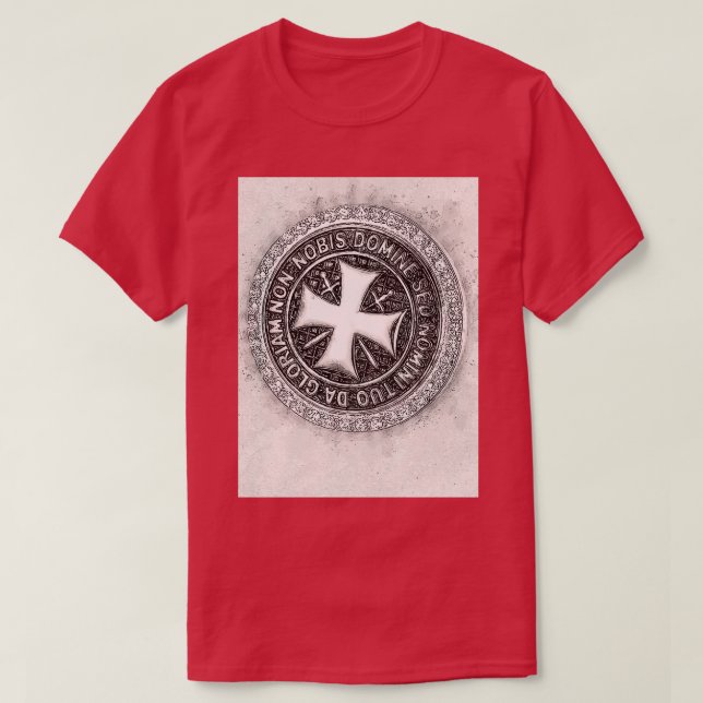 Camiseta Cavaleiros Templários Selo De Honra Resistência E  (Frente do Design)